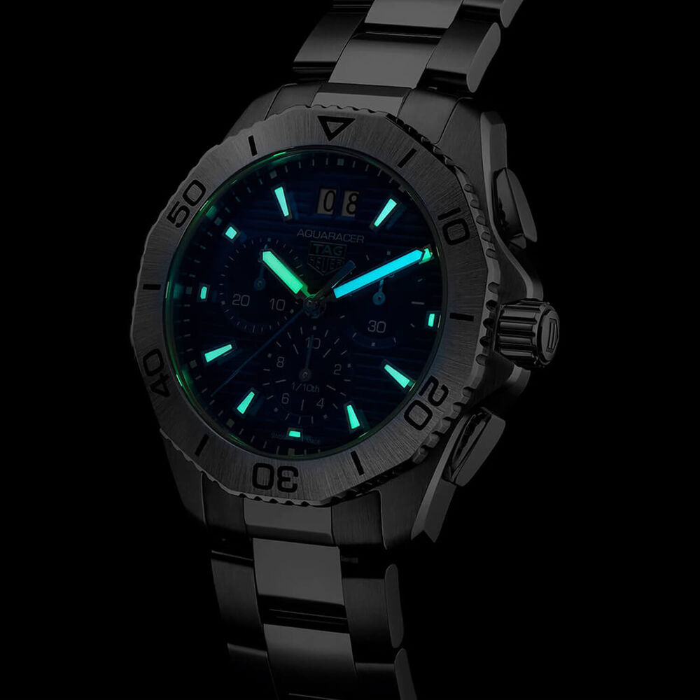TAG Heuer Aquaracer Professional 200 Chronograph 40mm Blue Dial Stainless Steel Bracelet Watch image number 4