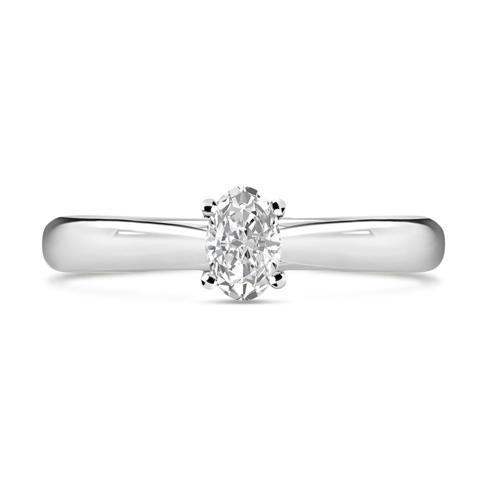 18ct White Gold 0.40ct Oval Diamond Orchid Setting Ring
