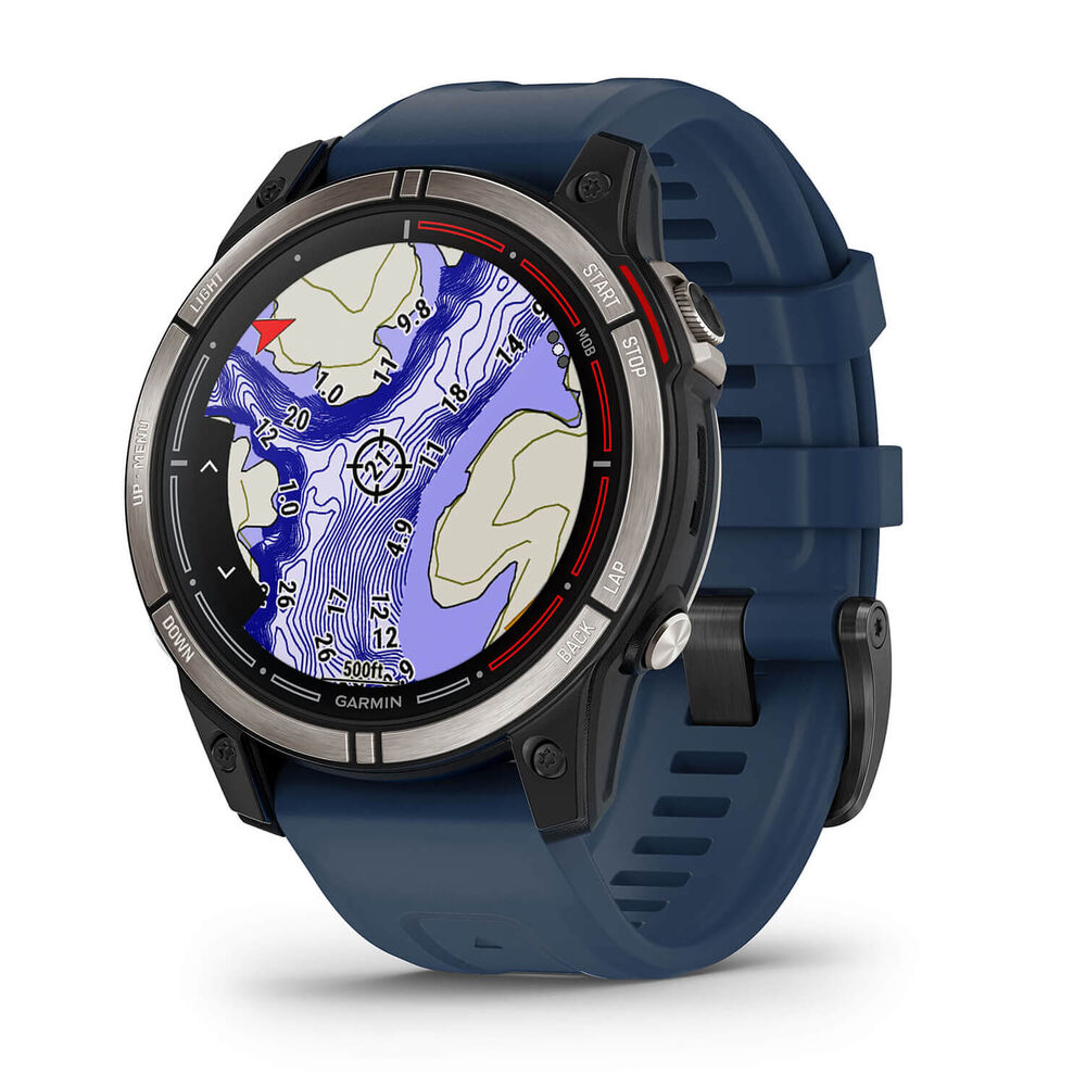 Garmin Quatix 7 Sapphire Edition Multi Function Blue Strap Watch image number 2