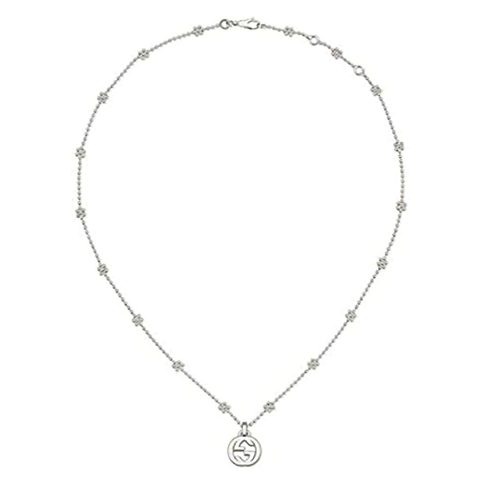 Gucci Interlocking Sterling Silver Flower Necklace
