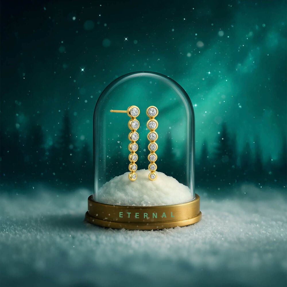 Born Granules 9ct Yellow Gold Lab Grown 0.50ct Diamond Round Drop Earrings image number 5