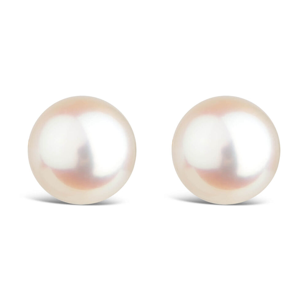 18ct gold 7.5-8mm Akoya cultured pearl stud earrings