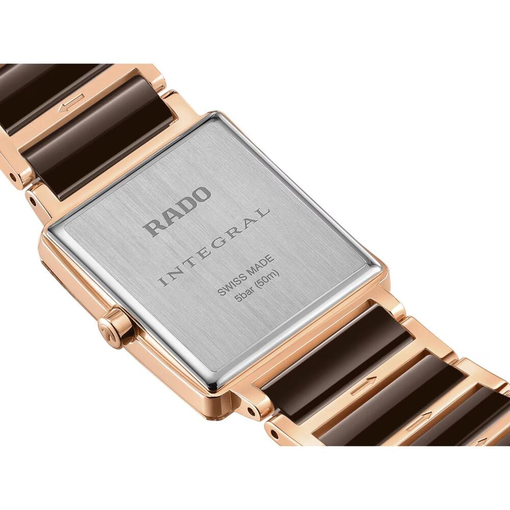 Rado Integral 23mm Brown Mother of Pearl Dial Two Tone Steel & Ceramic Bracelet Watch image number 3