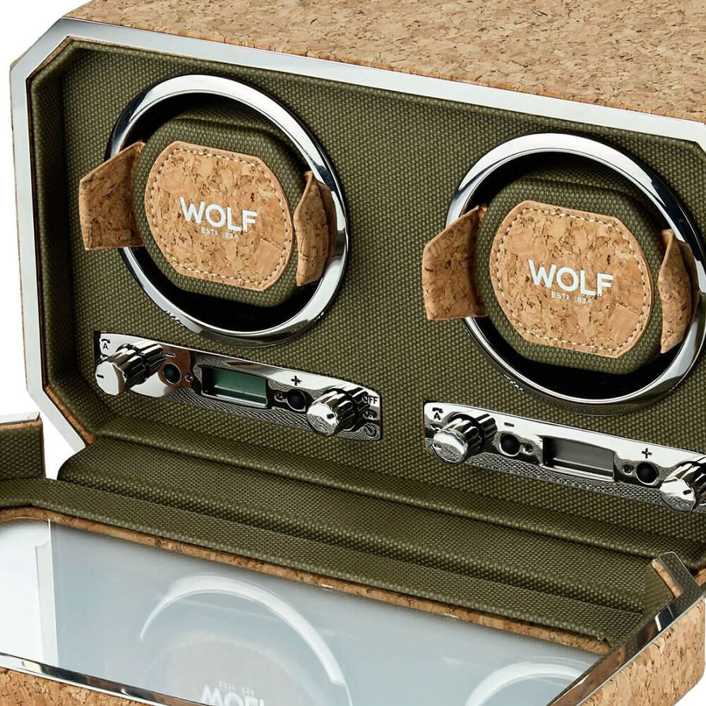 WOLF Cortica Natural Cork Double Watch Winder