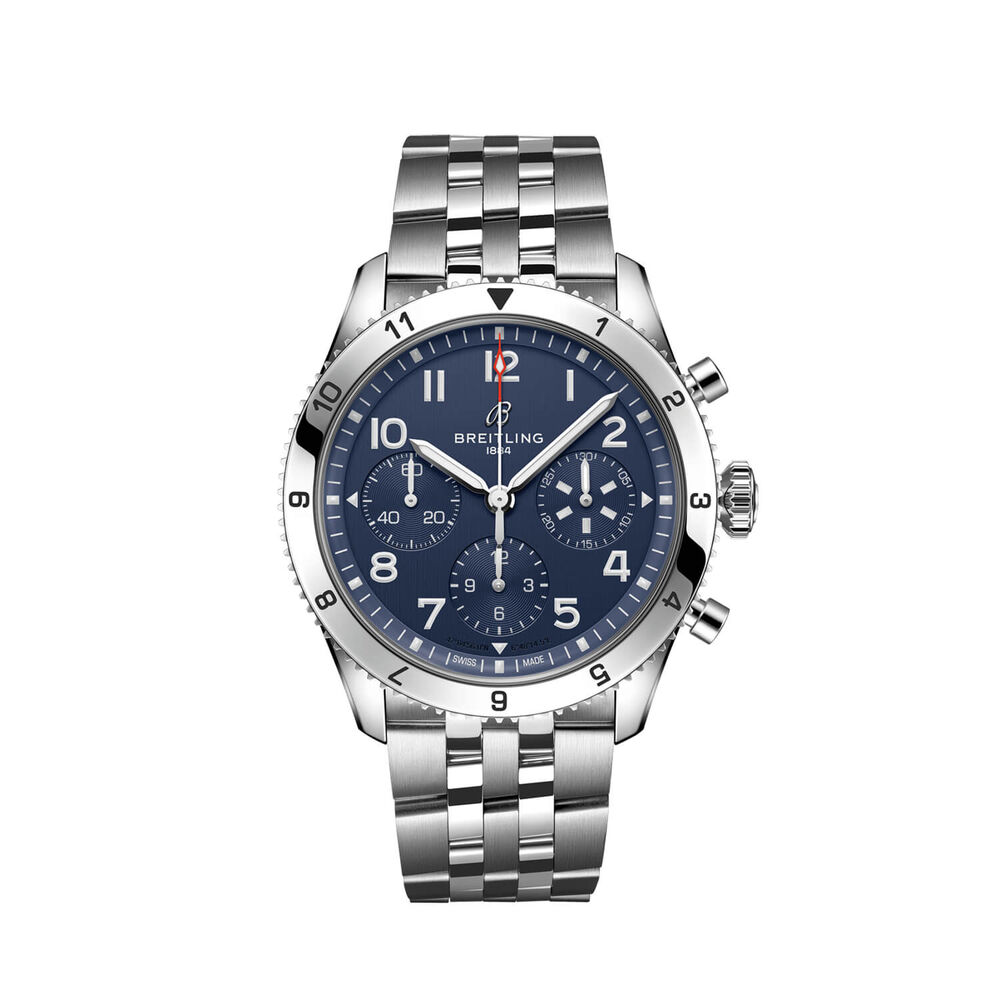 Breitling Classic AVI Vought F4U Corsair 42mm Blue Chronograph Dial Steel Case & Bracelet Watch
