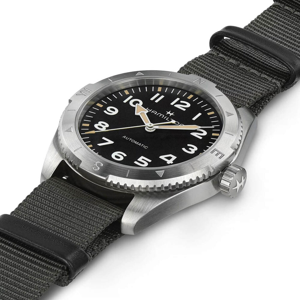 Hamilton Khaki Field Expedition Auto 41mm Black Dial Grey NATO Strap Watch image number 3
