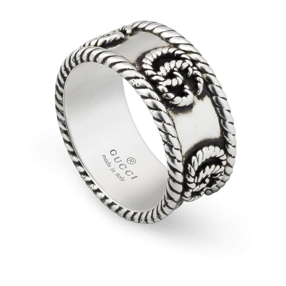 Gucci Double G Aged Sterling Silver Ring image number 0