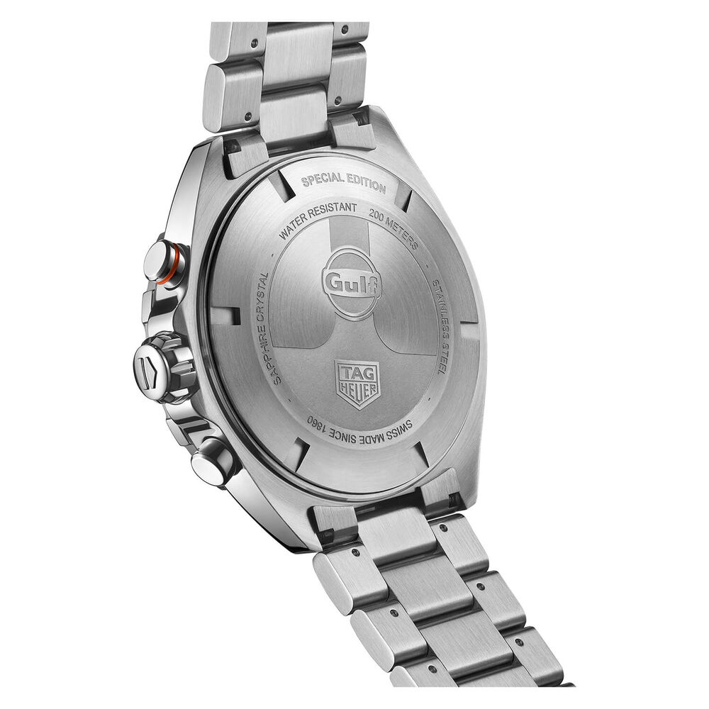 TAG Heuer Formula 1 Chronograph x Gulf 43mm Blue & Orange Dial Stainless Steel Bracelet Watch image number 6