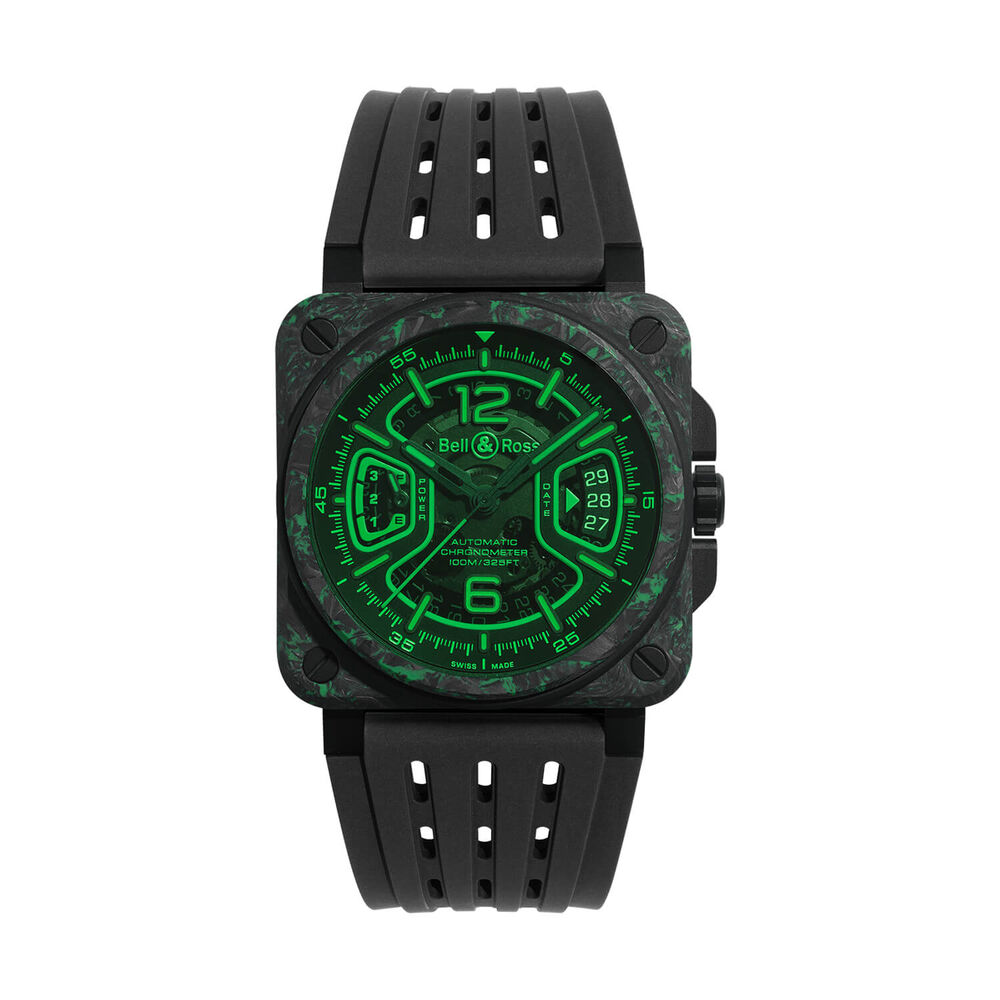 Bell&Ross BR-X3 Night Vision 41mm Skeleton Dial Black Rubber Strap Watch