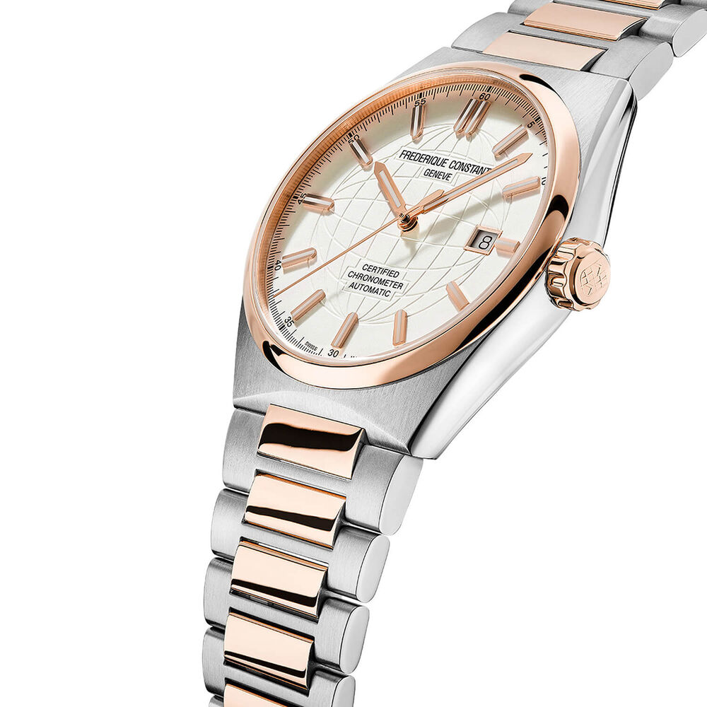 Frederique Constant 41mm Silver Steel Rose Gold PVD Case Watch image number 1