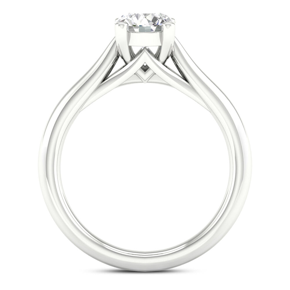 Platinum 1.00ct Round Diamond Orchid Setting Ring image number 3