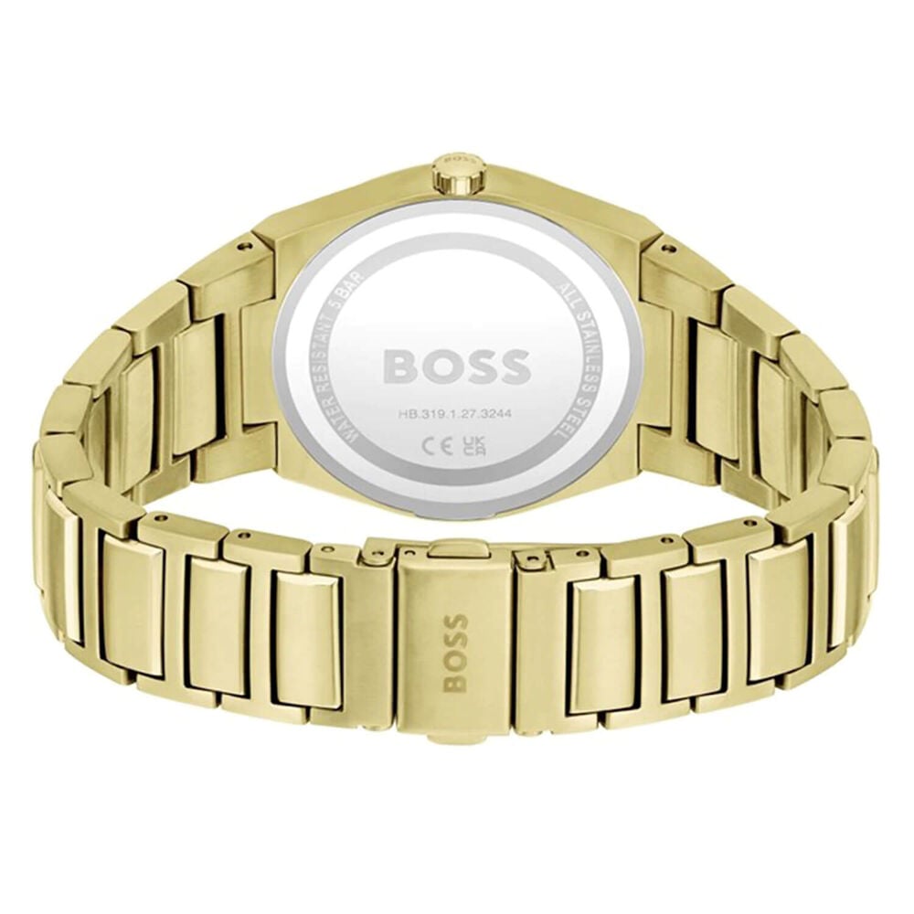 BOSS Steer 36mm Yellow Gold Dial IP Case Watch