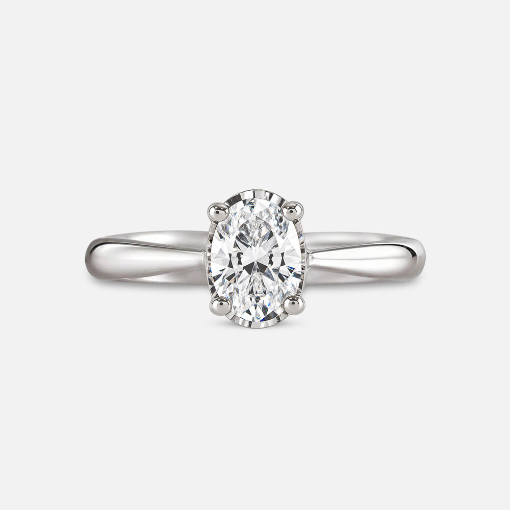 Prism 9ct White Gold 0.50ct Oval Diamond Solitaire Ring