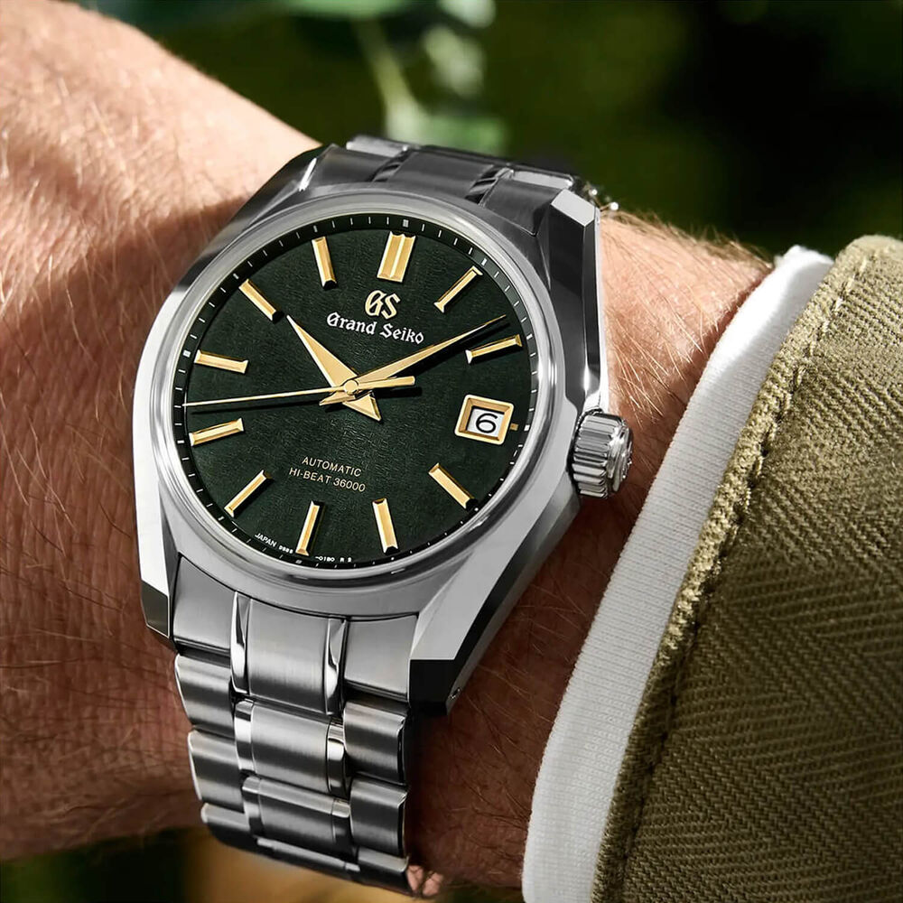 Grand Seiko Heritage The 'Rikka' Summer Breeze 40mm Dark Green Dial Steel Bracelet Watch image number 3