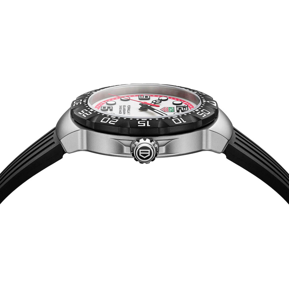 TAG Heuer Formula 1 Solargraph 38mm White Dial Black Bezel Rubber Strap Watch image number 3