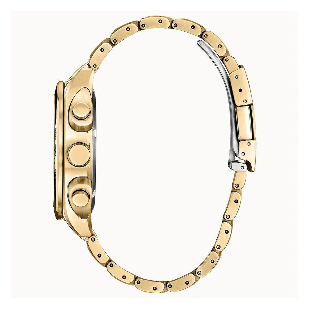 Citizen Sport Luxury 43mm Green Dial Yellow Gold Plated Bracelet Watch