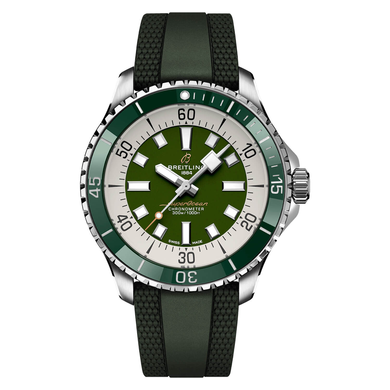 Breitling Superocean Automatic 44 Green Dial Strap Watch at Fraser Hart