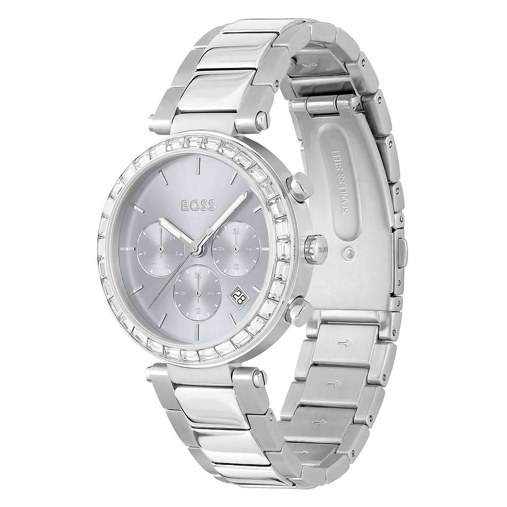 BOSS Andra 39mm Light Blue Dial Crystal Bezel Bracelet Watch image number 2