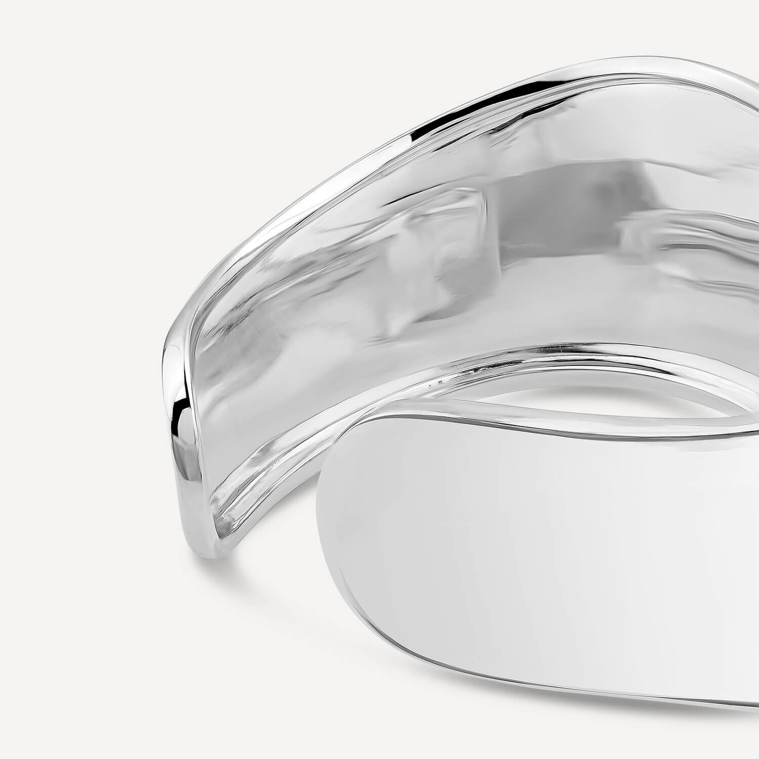 Sterling Silver Wide Polished Cuff Bangle