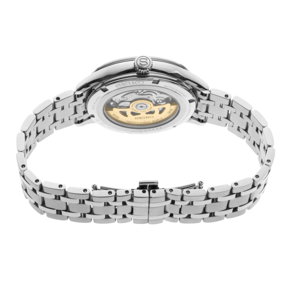 Seiko Presage 'Japanese Zen Gardens' 41.8mm Fern Gold-Toned Sand Dial Steel Bracelet Watch image number 2