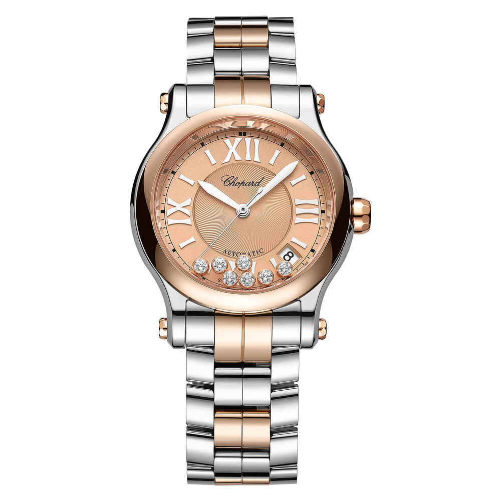 Chopard Happy Sport 36mm Rose Gold Dial Seven Diamonds Rose Gold Case Watch image number 0