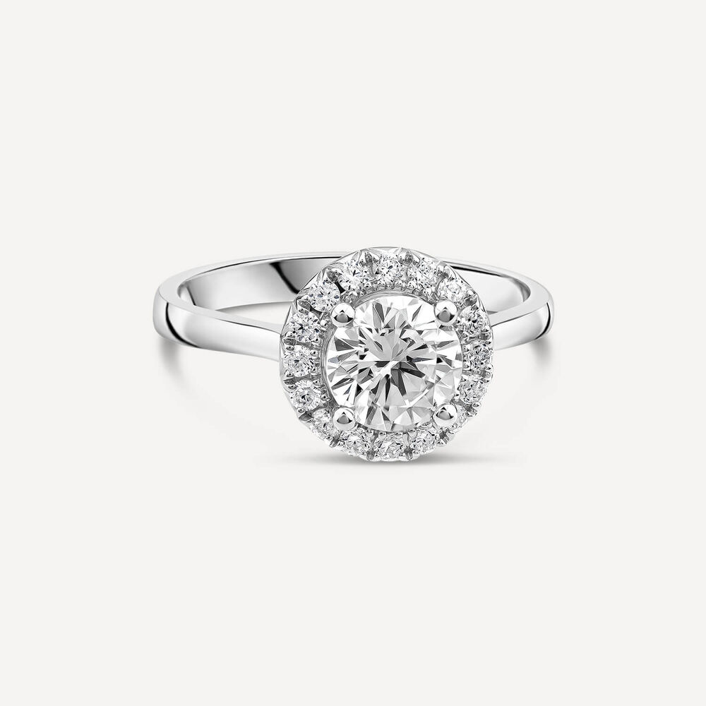 Born Platinum 1.20ct Lab Grown Round Halo Diamond Ring image number 2