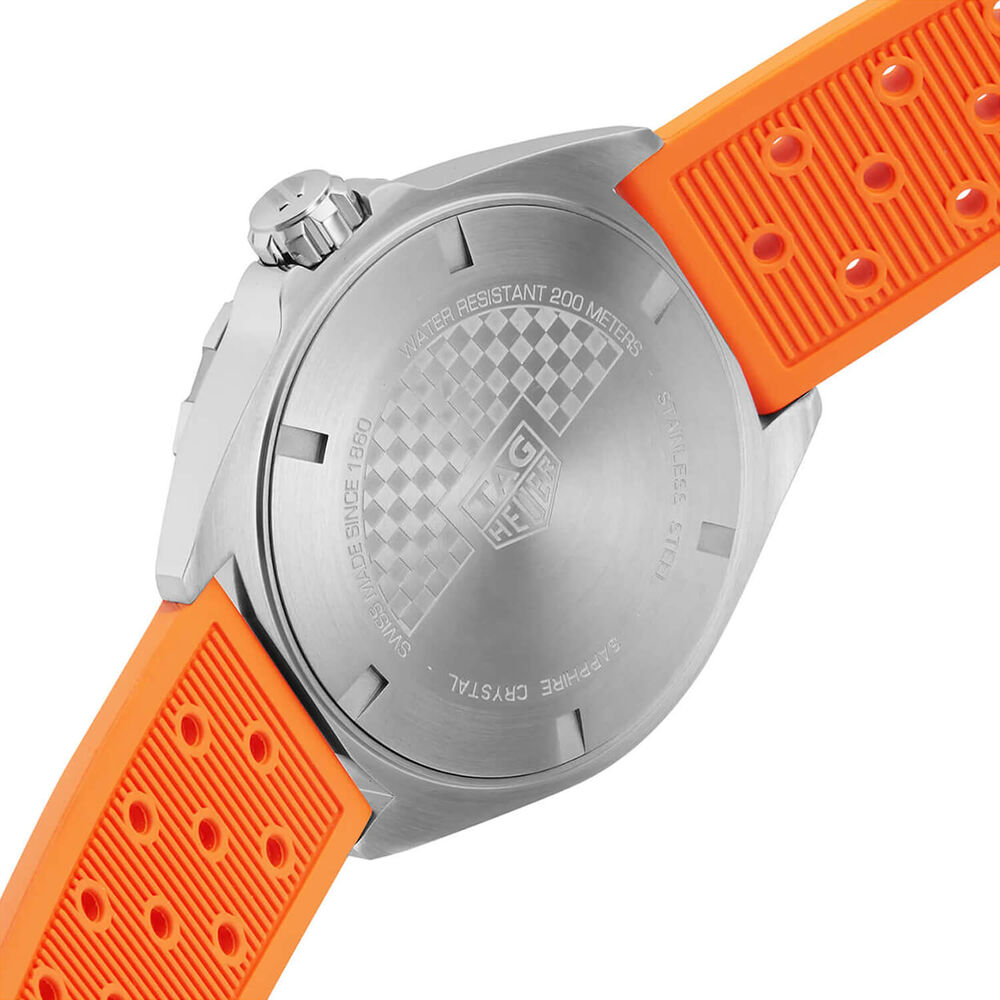 TAG Heuer Formula 1 43mm Blue Dial Orange Rubber Strap Watch image number 3