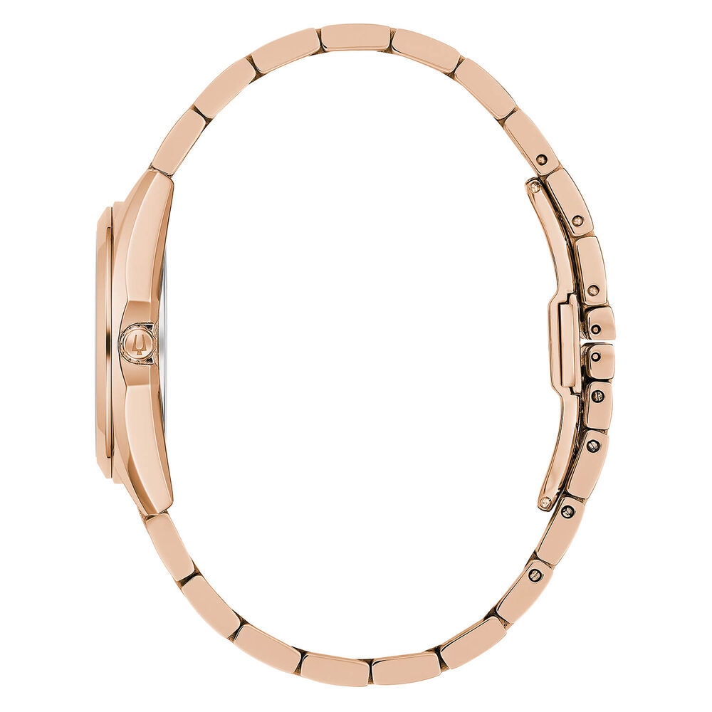Bulova Ladies' Classic Grey Dial Diamond Rose Gold PVD Bracelet Watch