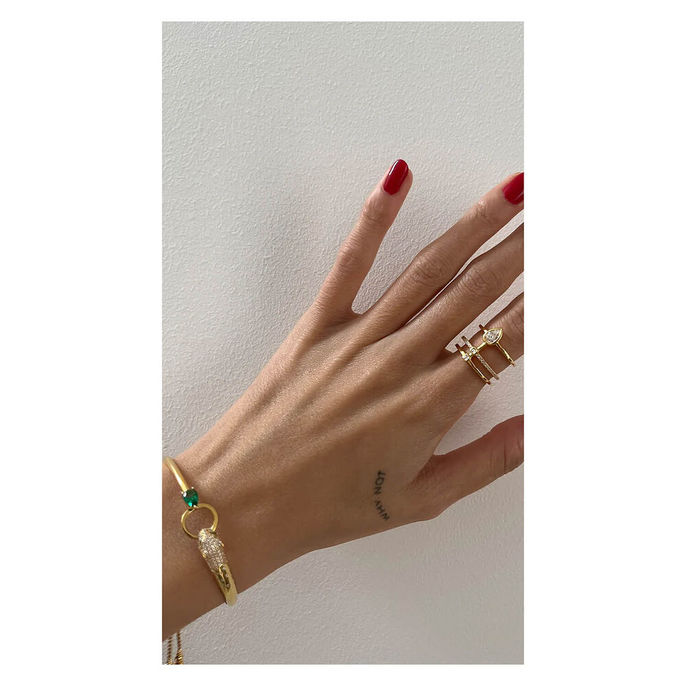 CARAT* London Maumau Yellow Gold Vermeil Cat Head Adjustable Bracelet image number 6