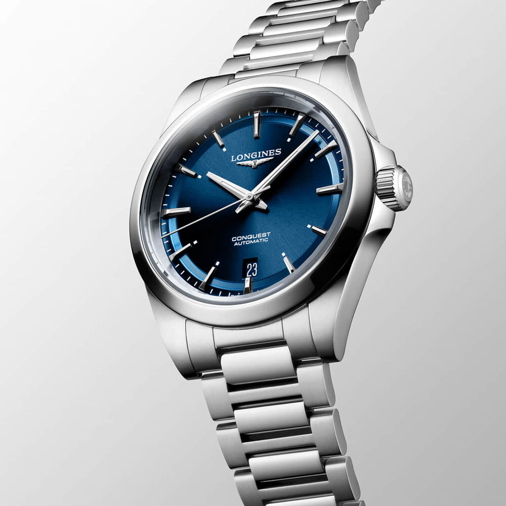 Longines Conquest 38mm Blue Dial Steel Bracelet Watch image number 1
