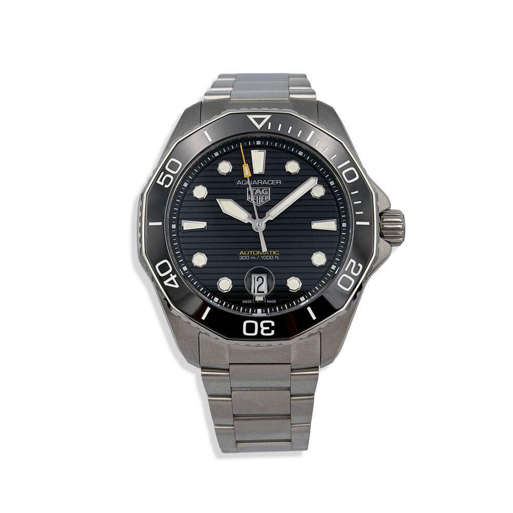 Pre-Owned TAG Heuer Aquaracer Professional 300 Date 43mm Black Dial Steel Bracelet Watch image number 0