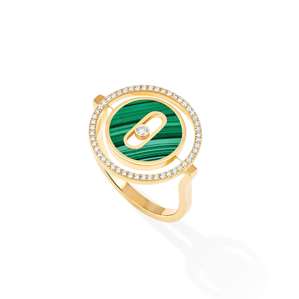 Messika Lucky Move 18ct Yellow Gold 0.18ct Diamonds & Malachite Ring (Size L) image number 0