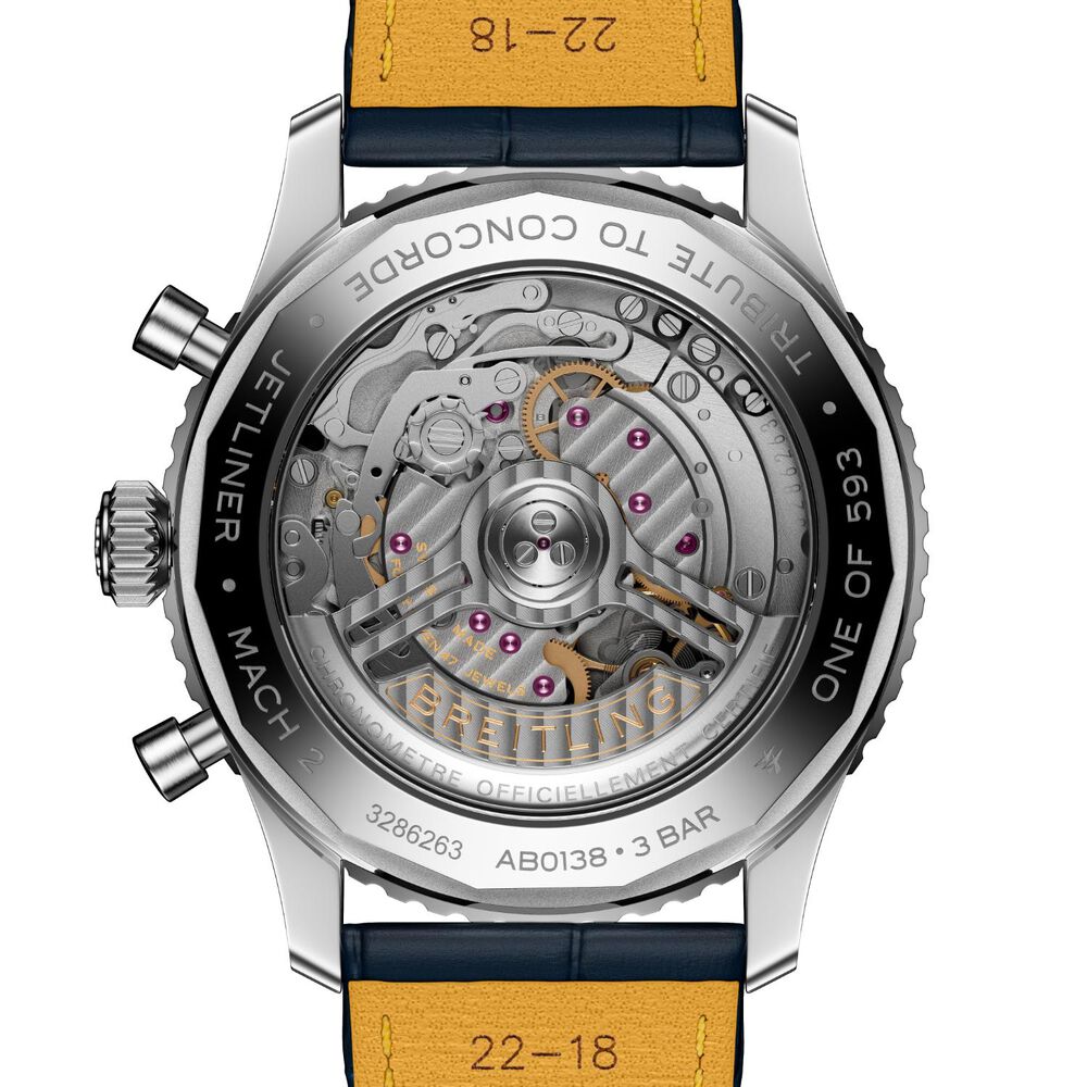 Breitling Navitimer B01 Chronograph 43 Tribute to Concorde Blue Dial Leather Strap Watch image number 1
