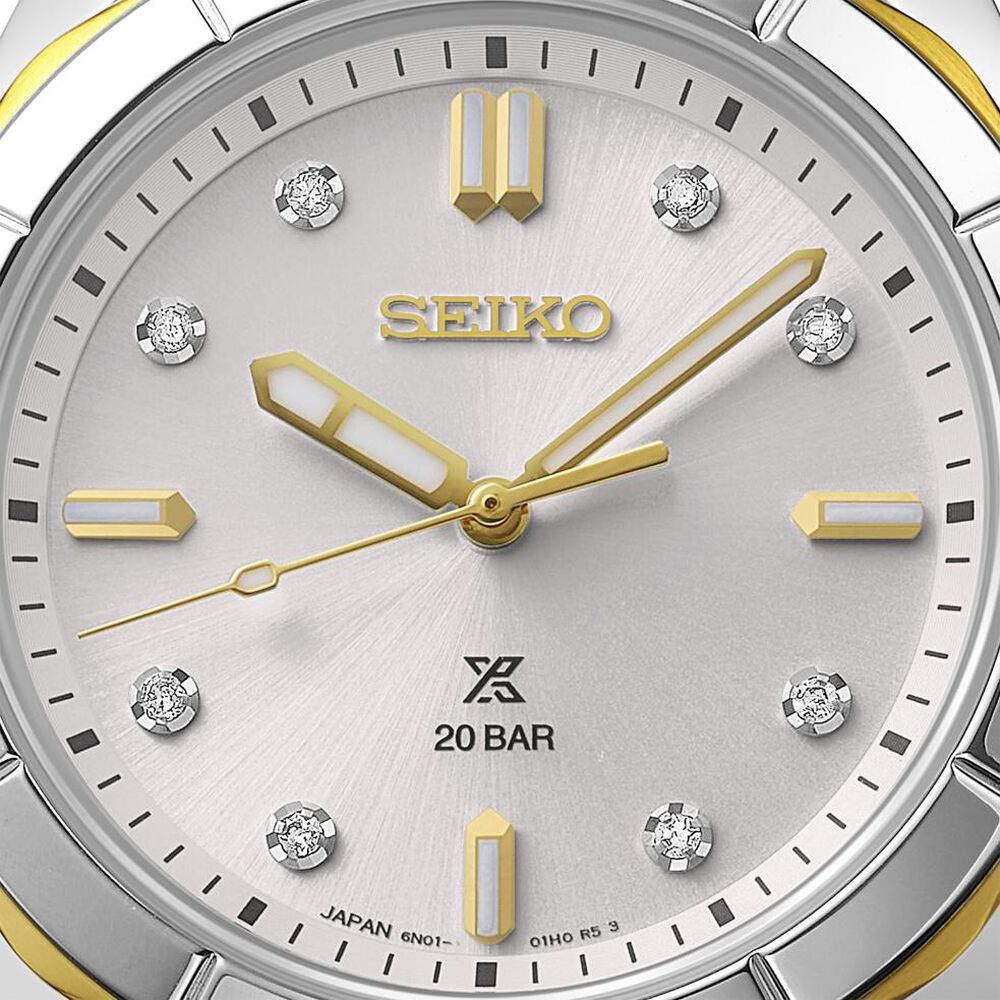 Seiko Prospex Ladies Marine Sports Diamond-set Dune & Dawn 34mm Dial Steel Bracelet Watch