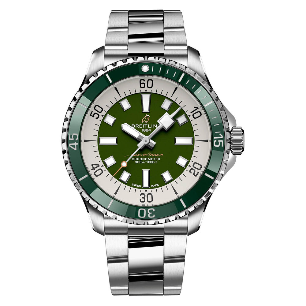 Breitling Superocean Automatic 44 Green Dial Bracelet Watch image number 0