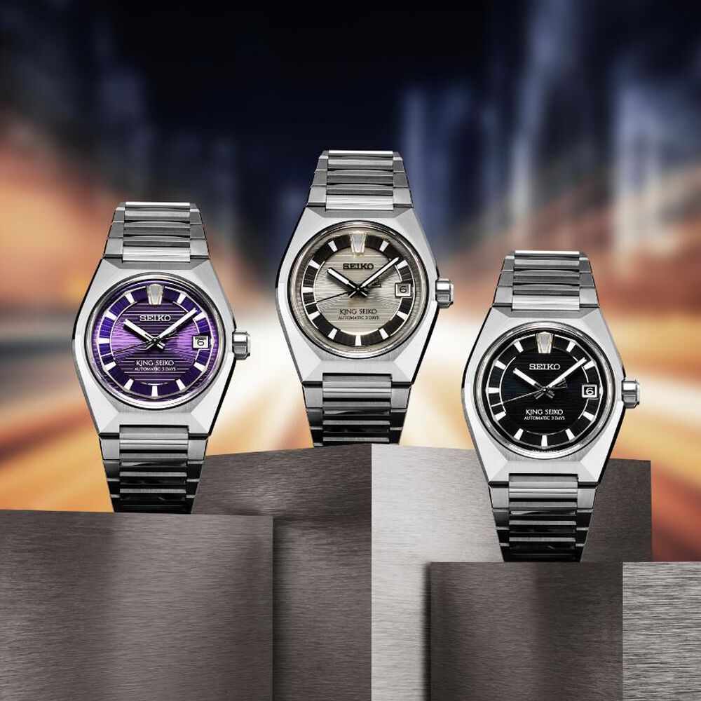 Seiko King Seiko VANAC "Tokyo Highway" Silvertone 41mm Silver Dial Titanium Bracelet Watch