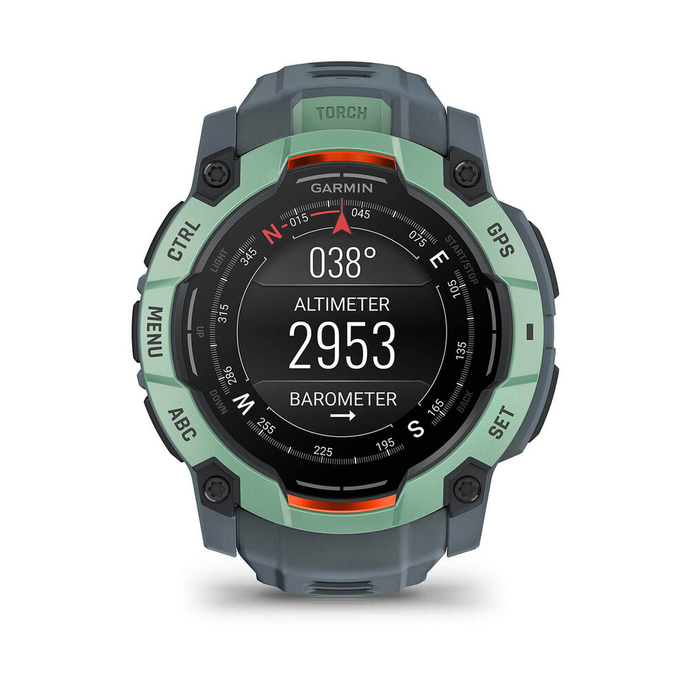 Garmin Instinct 3 AMOLED 50mm Neotropic Bezel Twilight Silicon Strap Watch image number 5
