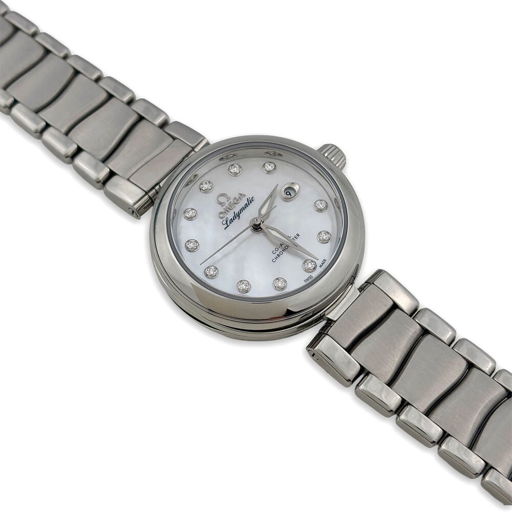 Pre-Owned OMEGA De Ville Ladymatic 34mm MOP Dial Steel Bracelet Watch image number 1