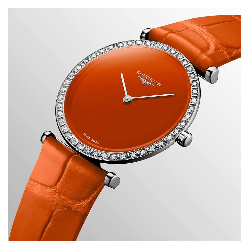 Longines Elegance Le Grande Classique 29mm Orange Dial & Strap Watch