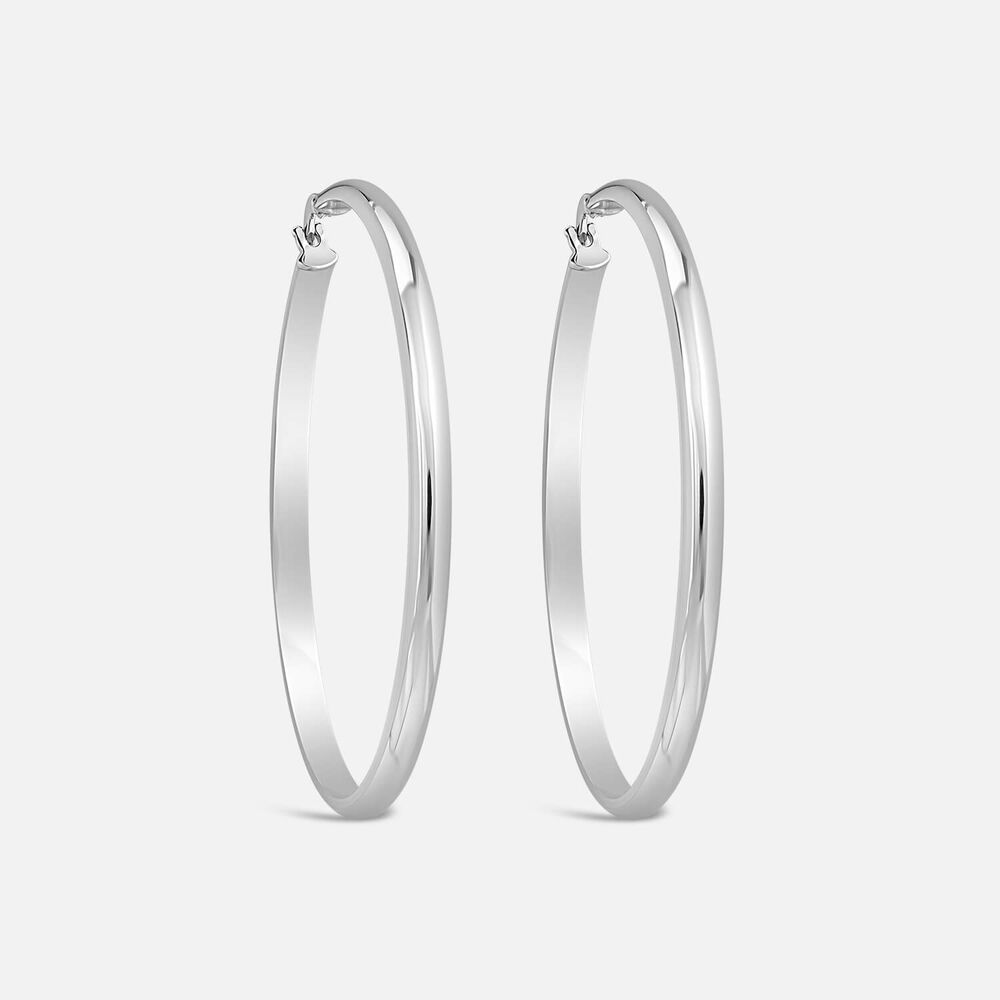 Sterling Silver 15mm Plain Hoop Earrings