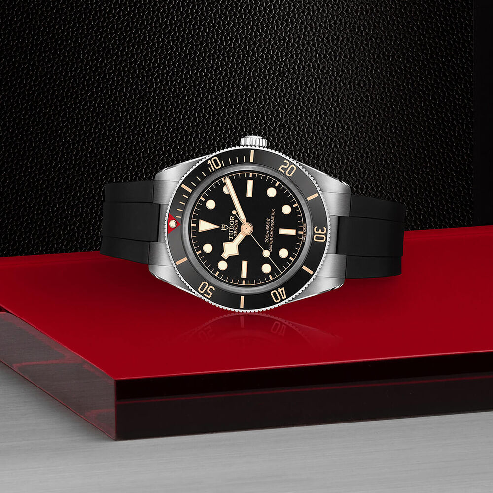 TUDOR Black Bay 39mm Black Dial Black Rubber Strap Watch