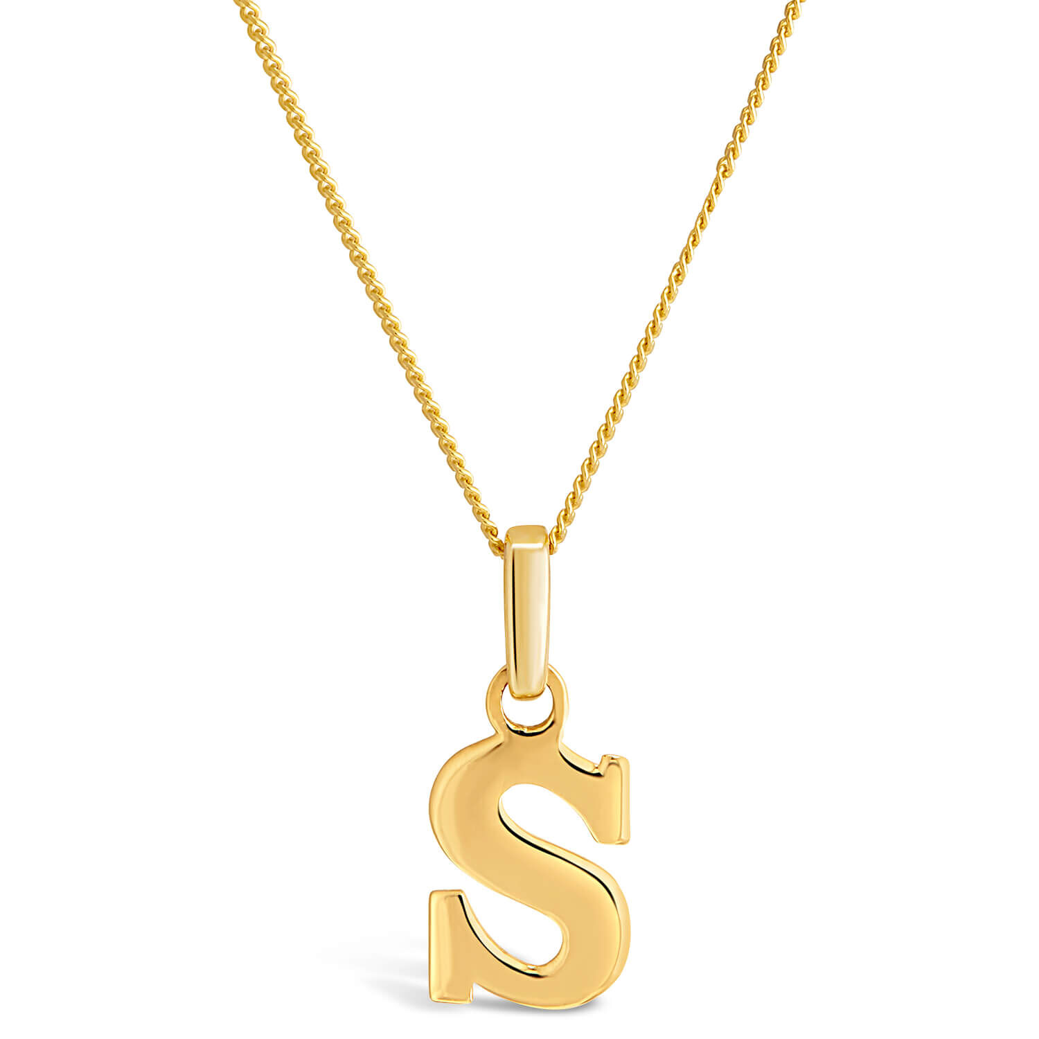 Gold necklace sales with s pendant