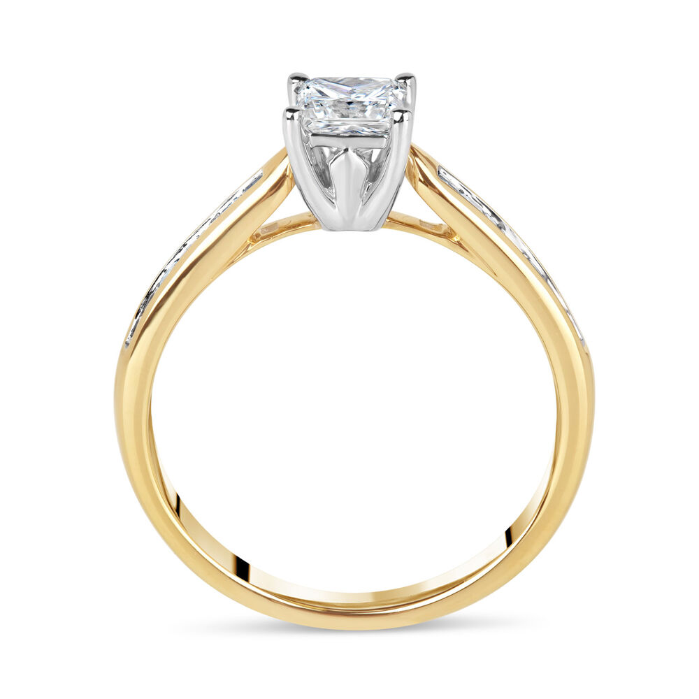 18ct Yellow Gold 0.75ct Princess Diamond Tulip Setting Ring image number 2