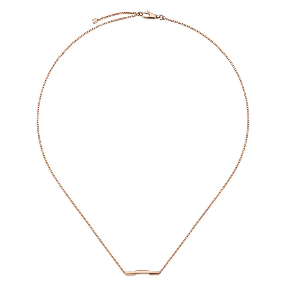 Gucci Link to Love 18ct Rose Gold Bar Pendant Necklace