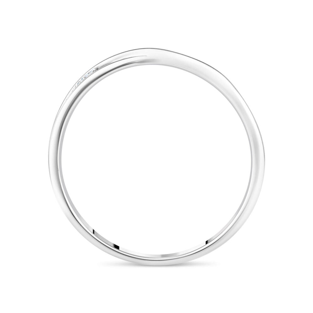 9ct White Gold Diamond 3mm Twist Wedding Ring image number 3