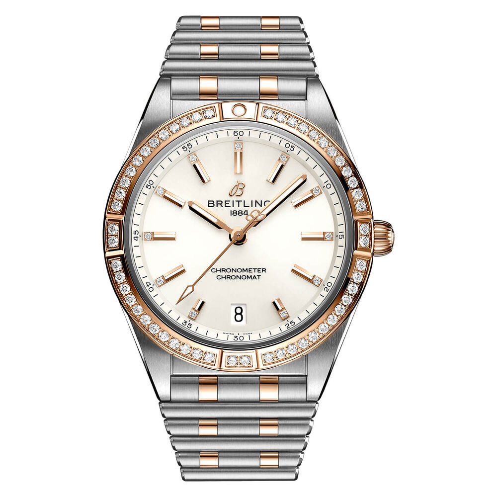 Breitling Chronomat 36mm White Diamond Steel Rose Gold Watch image number 0