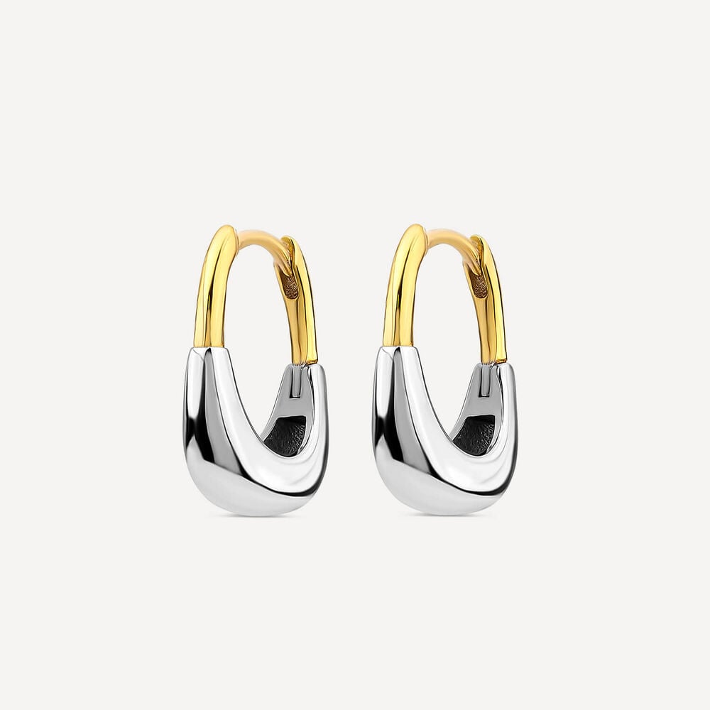 Yellow Gold Plated Sterling Silver Handbag Hoop Earrings