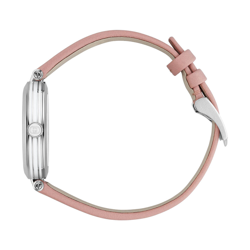 Gucci Model 2000 30mm Silver Dial Pink Leather Strap Watch