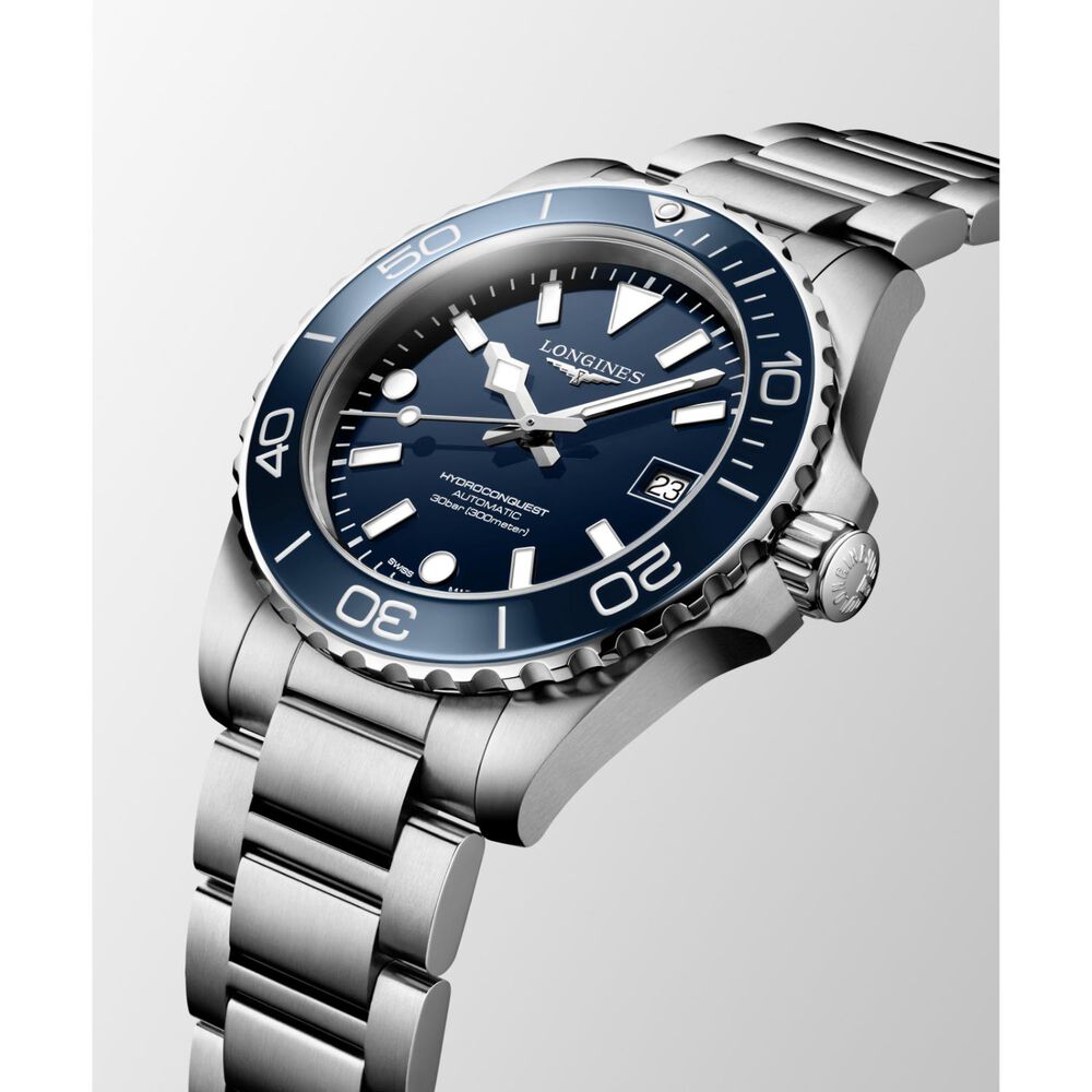 Longines HydroConquest 39mm Blue Dial & Bezel Steel Bracelet Watch