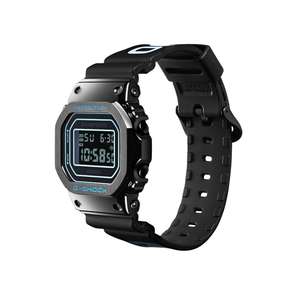 G-SHOCK x Bamford 49.6mm Black Dial Black & Blue Resin Strap Watch